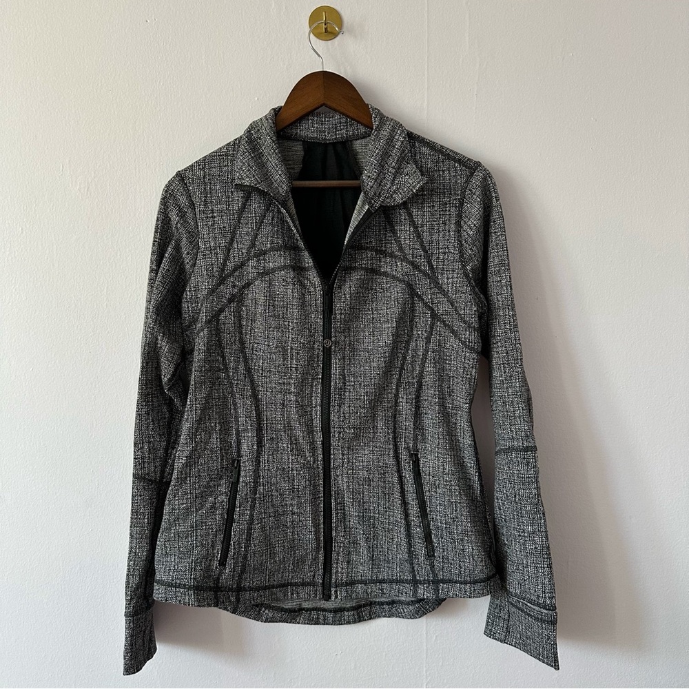 Lululemon define jacket luon white black zip up women’s jacket 12 herringbone